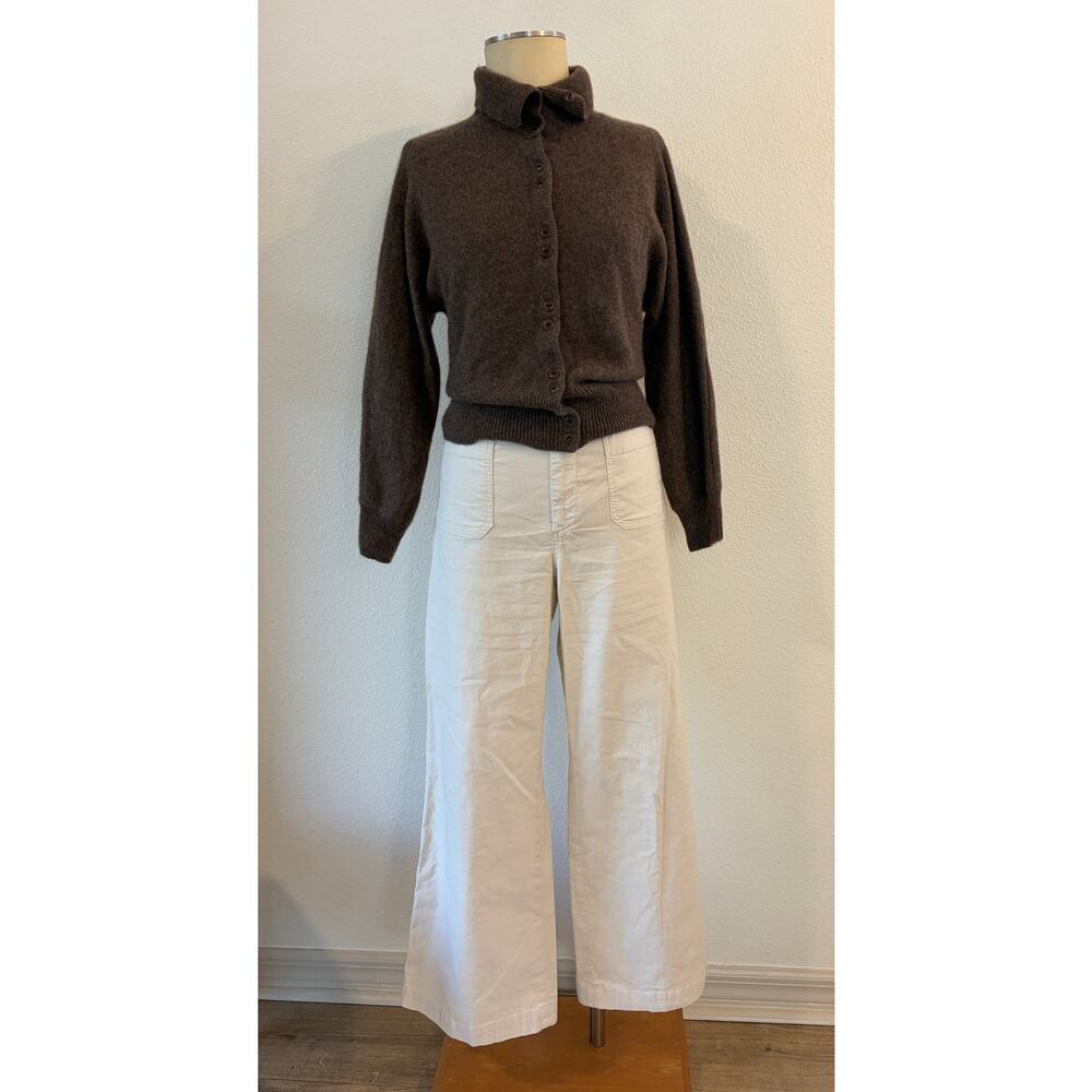 Poetry 100% Cashmere Brown Collared Button Front Cardigan Sweater UK 12 US 8